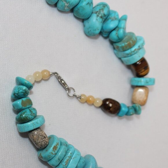 Large Turquoise Chunck and Gemstone Necklace - Picture 11 of 14